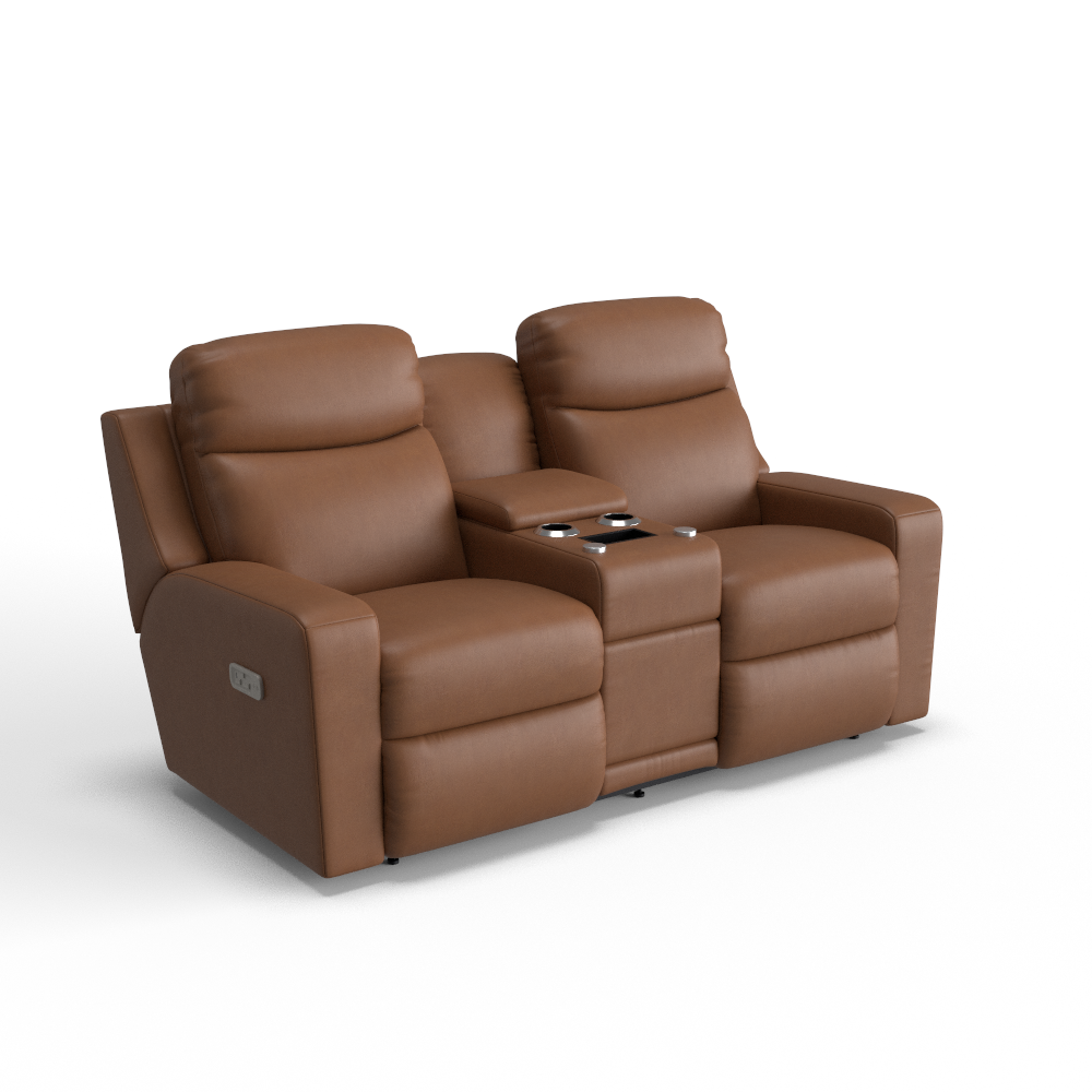 Emmons Power Reclining Loveseat w/ Headrest, Lumbar & Console, In Stock